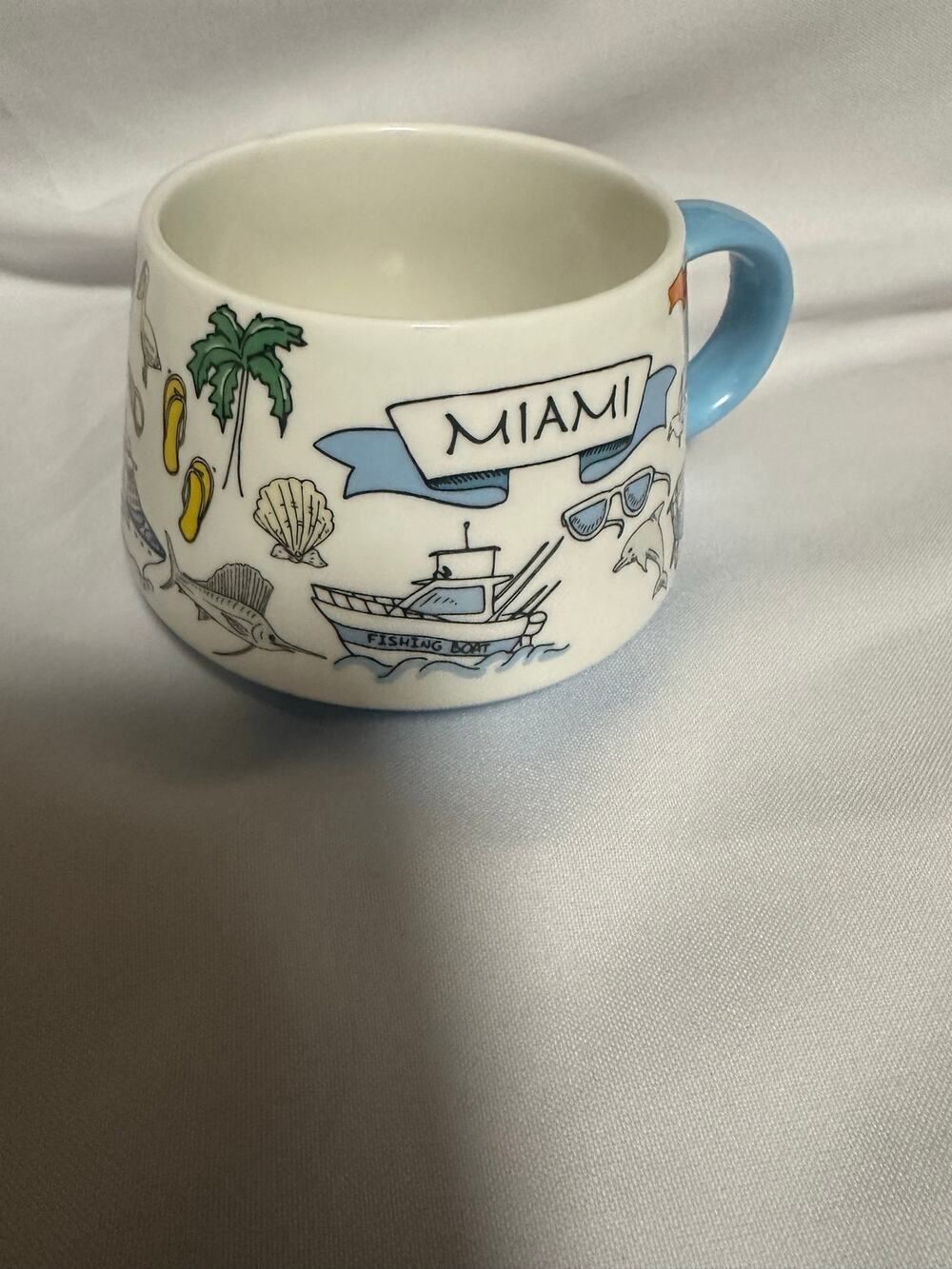 Grace Teaware Miami Florida white and blue coffee mug